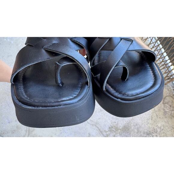Seychelles Black Platform Sandals Women’s Size 9 Made In Italy Leather Y2K Look - Picture 7 of 10
